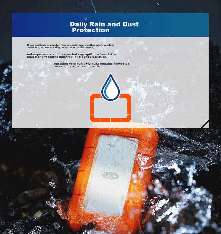 LaCie Rugged Mini 4TB Portable External Hard Drive USB Type-C USB 3.2 Shockproof Compatible with Mac 2