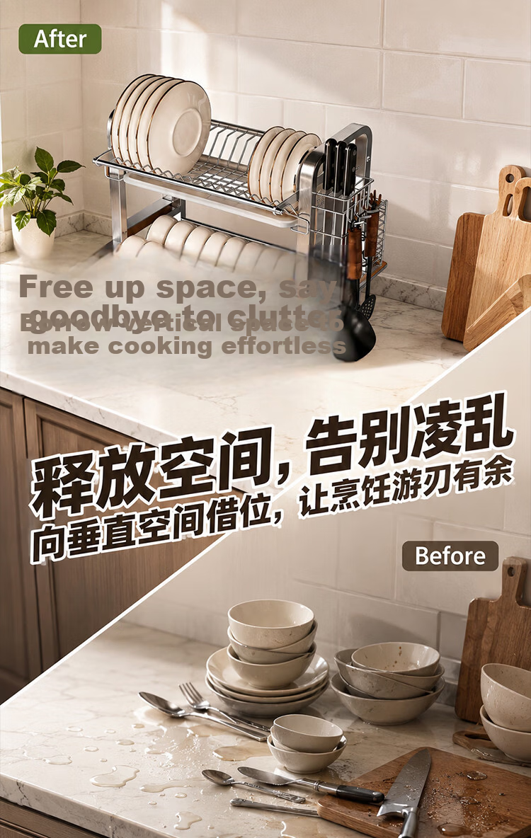 JD Original Bowl And Plate Storage Rack, Kitchen Fruit And Vegetable Draining Basket, Bowl And Chopstick Storage Box, Chopstick Holder, Kitchen Cooking Utensils, White 6