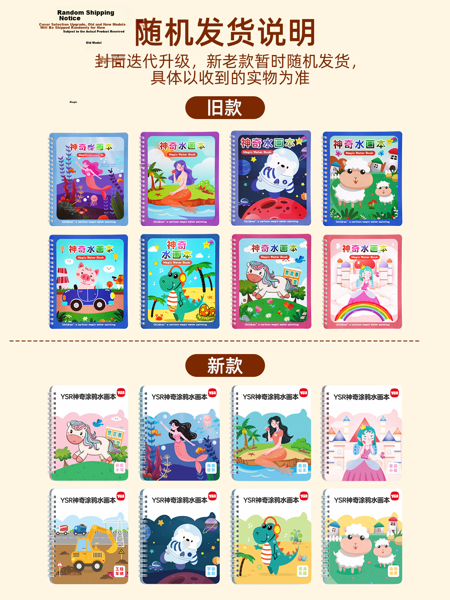 Yisr Children's Water Drawing Book Magic Water Pen Clear Water Graffiti Baby Coloring Painting Book Set Toy for Ages 1-3-6 1