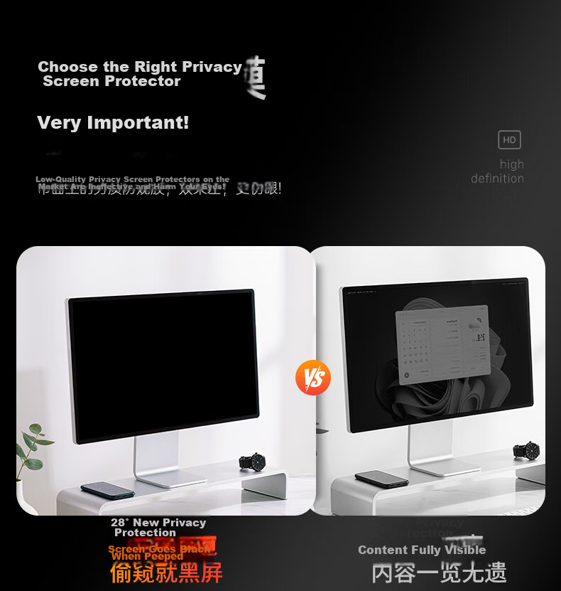 Miris Computer Privacy Screen Protector 360-Degree Anti-Peeping Laptop Monitor Privacy Filter 16-Inch (16:10) 6