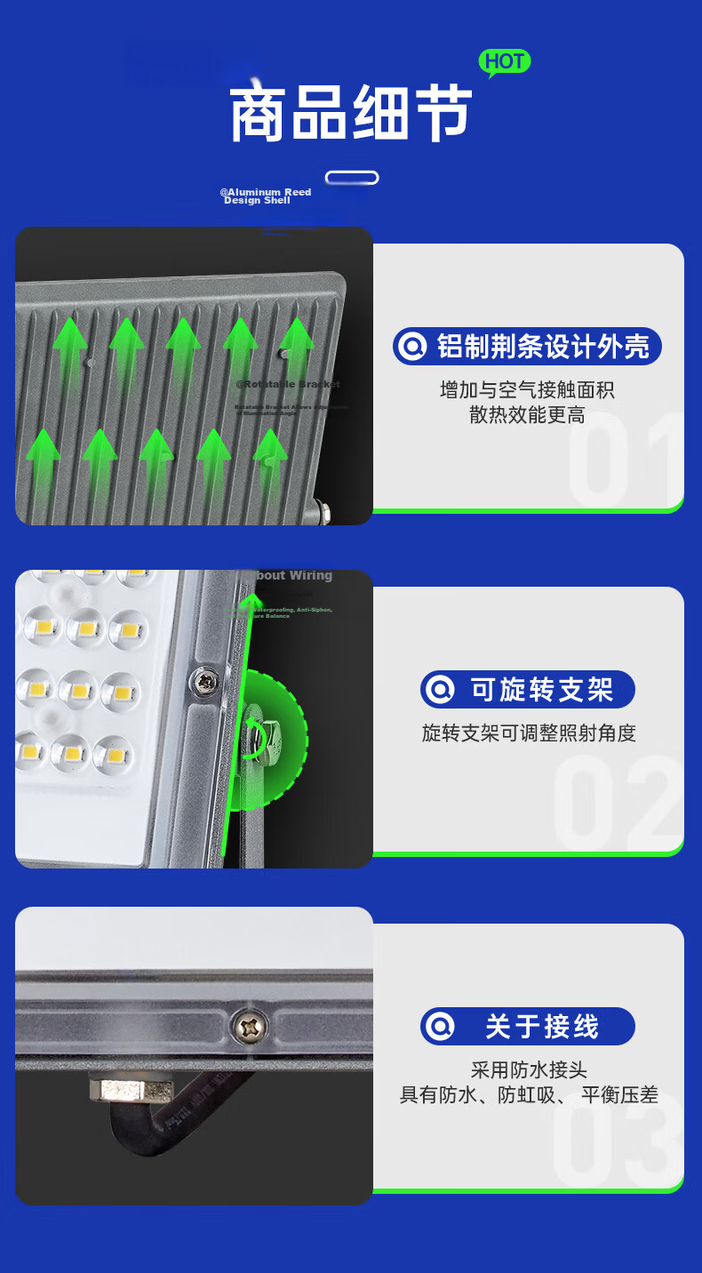CHNT LED Floodlight, Outdoor Factory Exterior Lighting, Garden Light, Searchlight, IP65 Waterproof, High Brightness, 10W 17