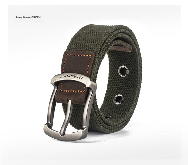 JEEP SPIRIT Men's Canvas Belt Durable Fashion Waistband Korean Style 12