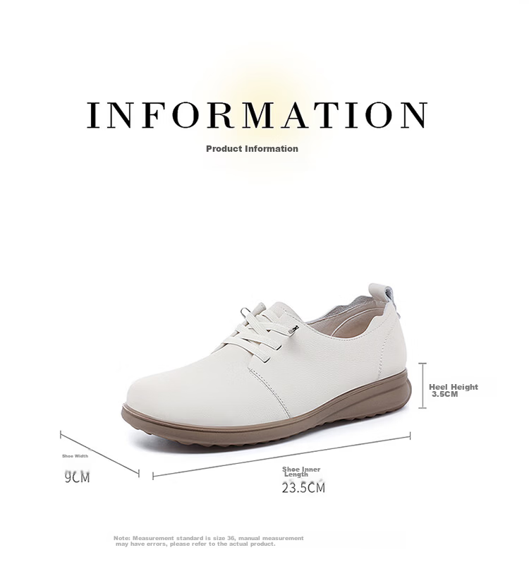 Red Dragonfly Women's Work Shoes New Cowhide Commuter Slip-On Durable Flats WTB161192 Off-White Size 38 8