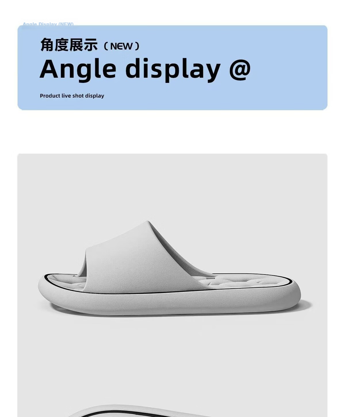 Seven-Color Spun Water-Leak Slippers Men Squishy Bathroom Hollow Thick Sole Non-Slip Couple Shower Home Women Grey Size 44-45 14