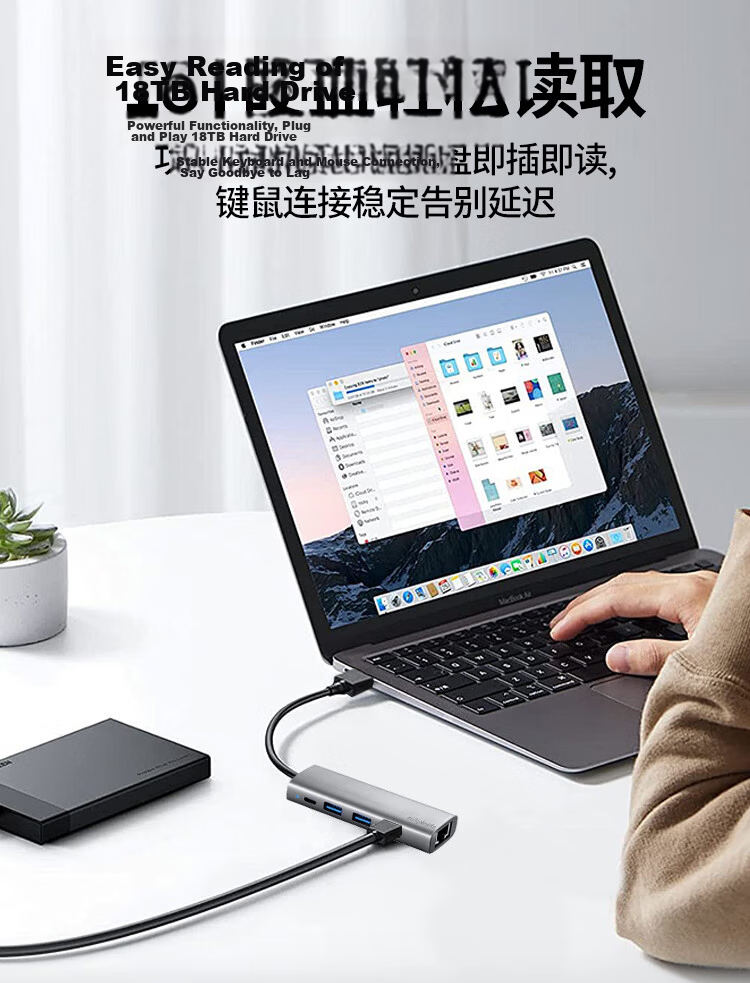 ThinkPad Lenovo USB to Ethernet Adapter RJ45 Network Port Converter USB Hub Expansion Dock HUB Splitter Laptop Expansion Dock Adapter Extension Cable LRA3 100Mbps 5