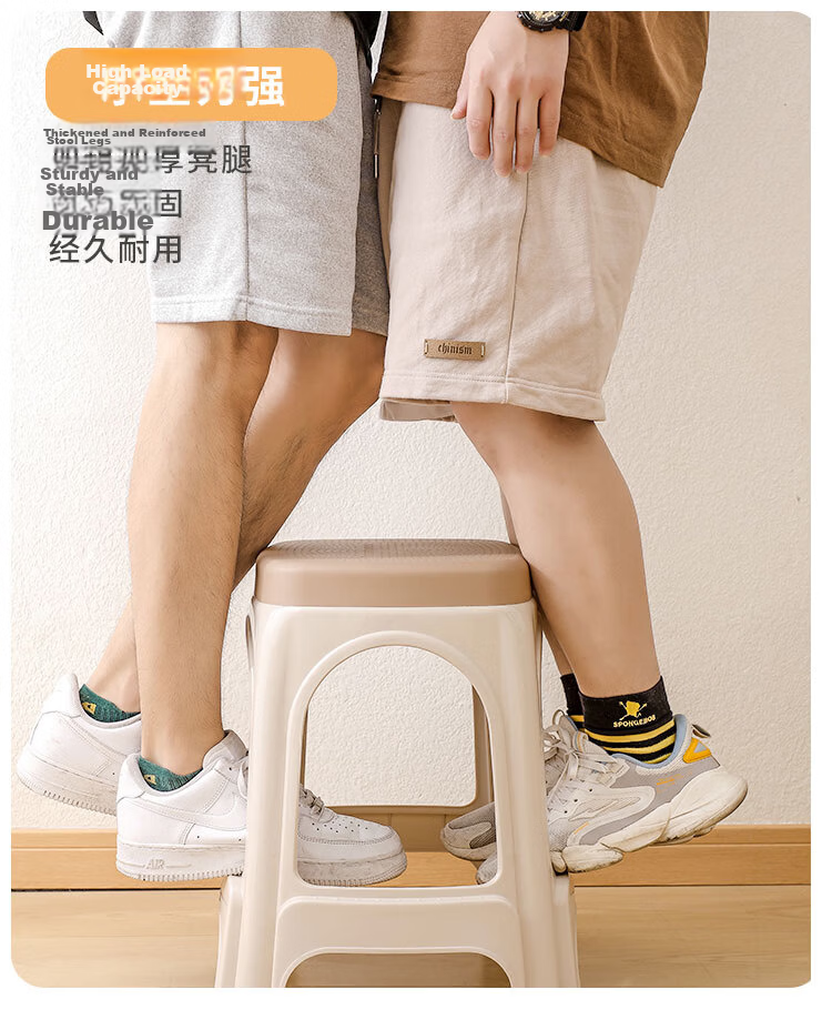 Youjialiangpin Household Plastic Stool, Thickened Adult High Stool, Simple Bench, Reinforced And Wear-Resistant, 1 Piece 6
