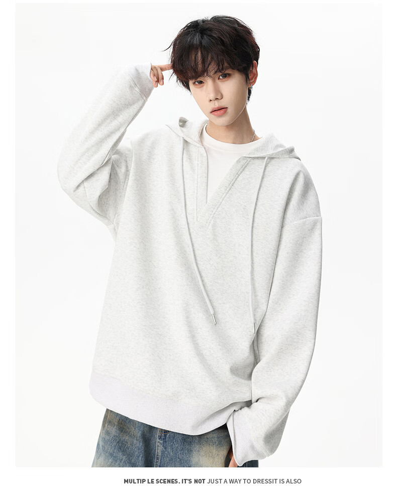 NASA GISS Men's Hoodie Loose Fit Solid Color Sports Sweatshirt Youth Long Sleeve Jacket Black M 55