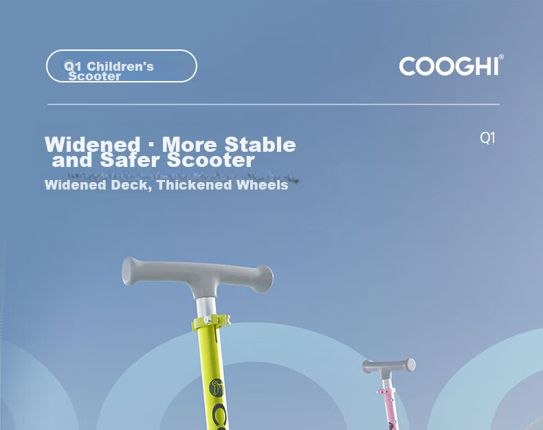 COOGHI Children's Scooter Q1 Foldable Gravity Steering Light-Up Wheels Birthday Gift for Ages 3-10, Cherry Blossom Pink 11