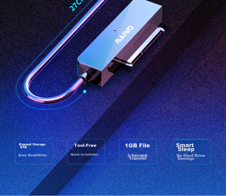 MAIWO USB 3.0 External Hard Drive Enclosure 2.5/3.5 Inch SATA HDD SSD Case for Desktop Laptop SATA Interface 5Gbps 3