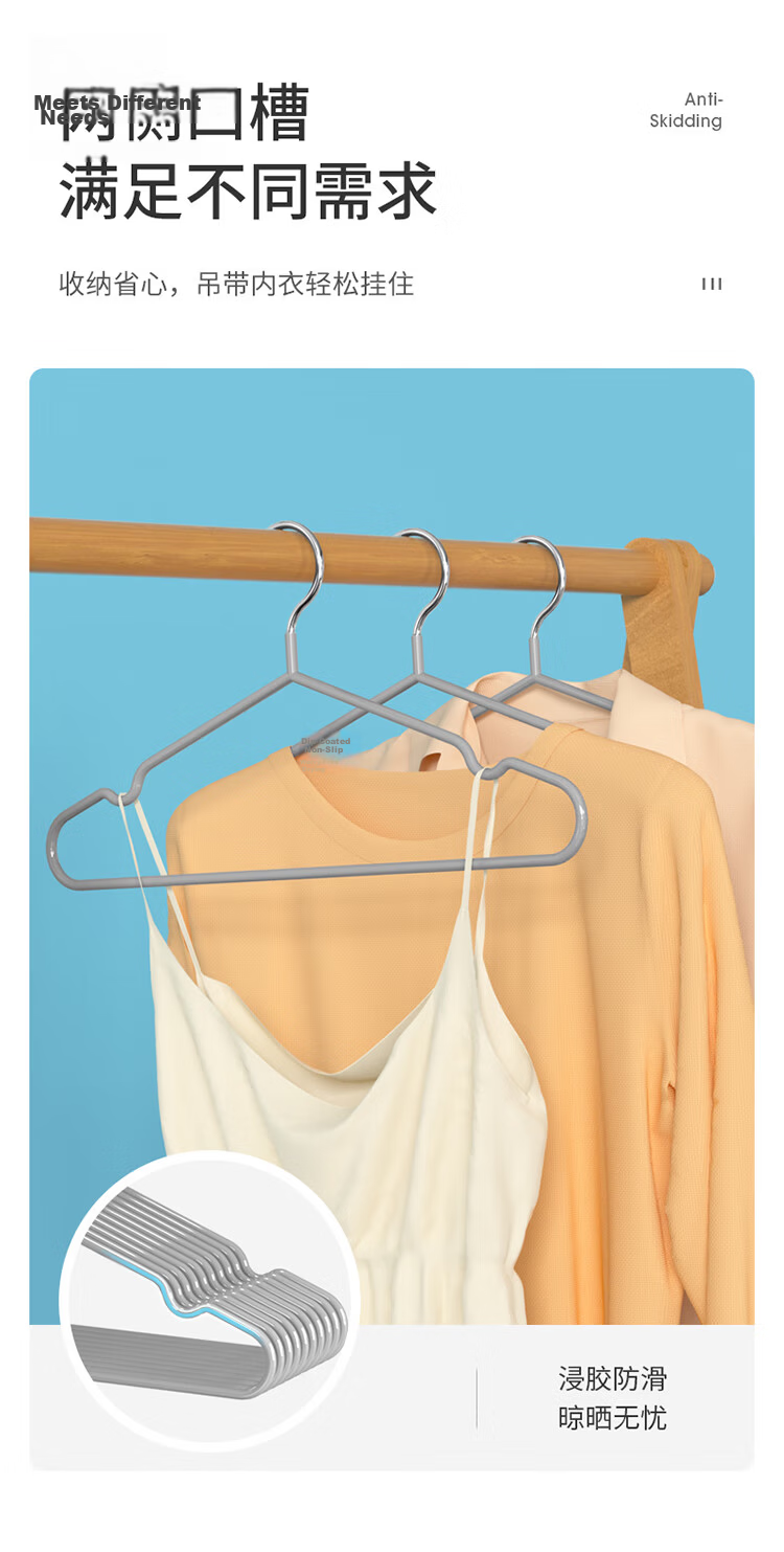 Meiliya Non-Slip Clothes Hangers, Adult No-Trace Household Drying Hangers, Traditional Gray Clothes Hangers, 30 Pieces 5