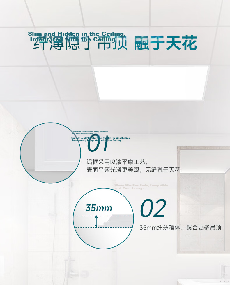 PHILIPS LED Integrated Ceiling Panel Light Aluminum Buckle Plate Light Fixture [IP40 Full Spectrum] 18W White Light 6000K 300x300mm 4