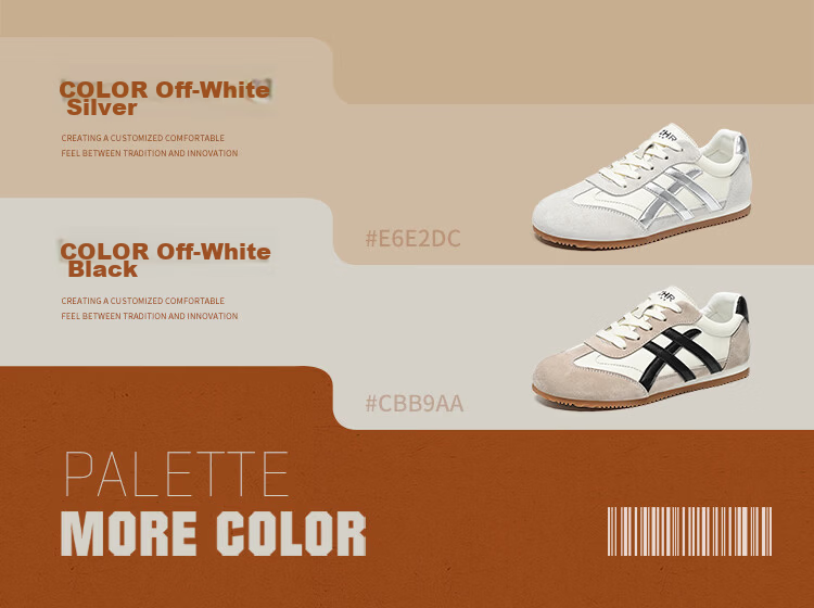 ZHR Mango Head German Shepherd Training Shoes Women Retro Flat Sports Shoes Soft Sole Casual Breathable Women's Shoes BT213 Beige Silver Size 36 5
