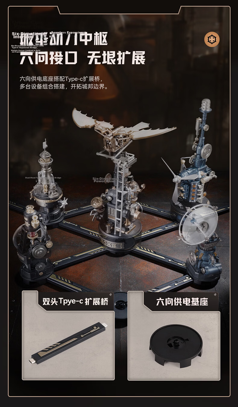 ROKR Industrial City Da Vinci Helicopter Mechanical Assembly Model Toy Building Blocks Puzzle Boys Birthday Gift 7
