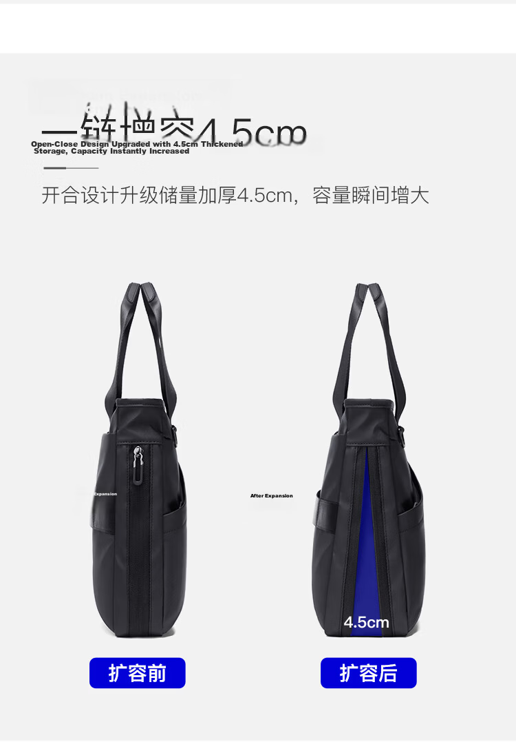 POLO Business Briefcase Expandable Men's Handbag 14/15.6 Inch Laptop Bag Shoulder Bag Gift for Boyfriend 10