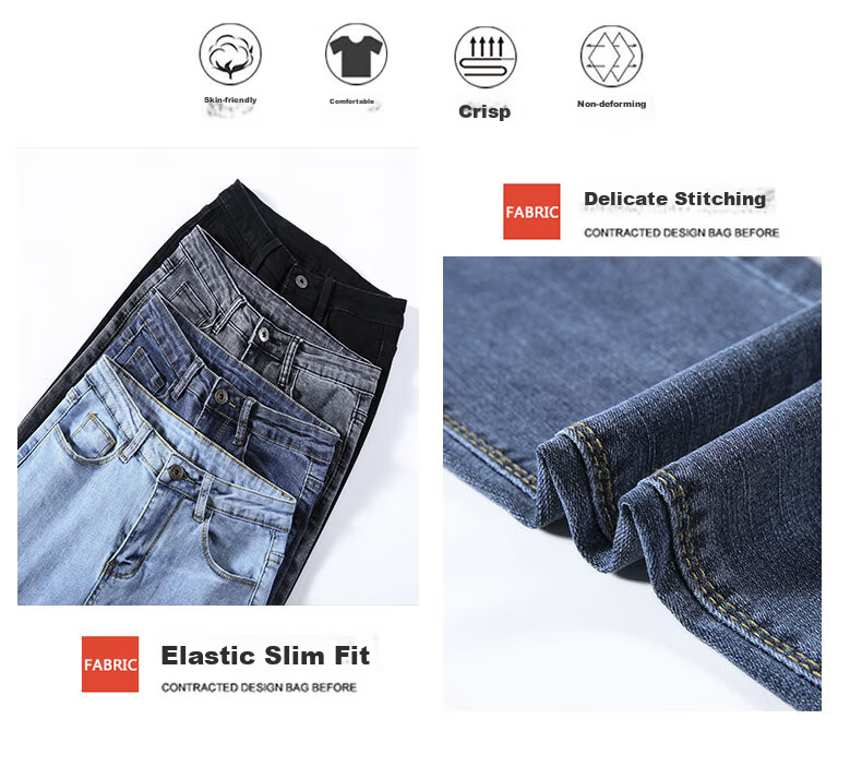 JEANSWEST Women's Jeans 2025 Winter High Waist Slim Fit Fleece Lined Black Skinny Pencil Pants Size 29 31