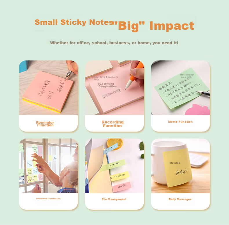 M&G Stationery Sticky Notes, 600 Sheets Classic 4 Colors, 76*76mm Memo Paper Stickers Reusable, Student Note-Taking Adhesive Notes, YD-995 Office Supplies 2