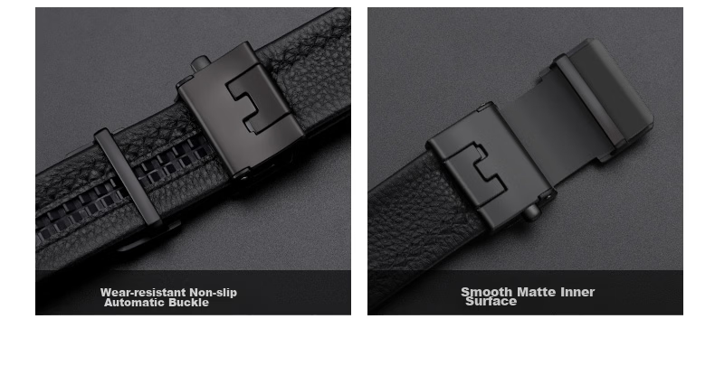 JEEP SPIRIT Men's Genuine Leather Automatic Buckle Belt First Layer Cowhide Business Casual Waistband Gift for Husband Boyfriend Qixi Festival 9