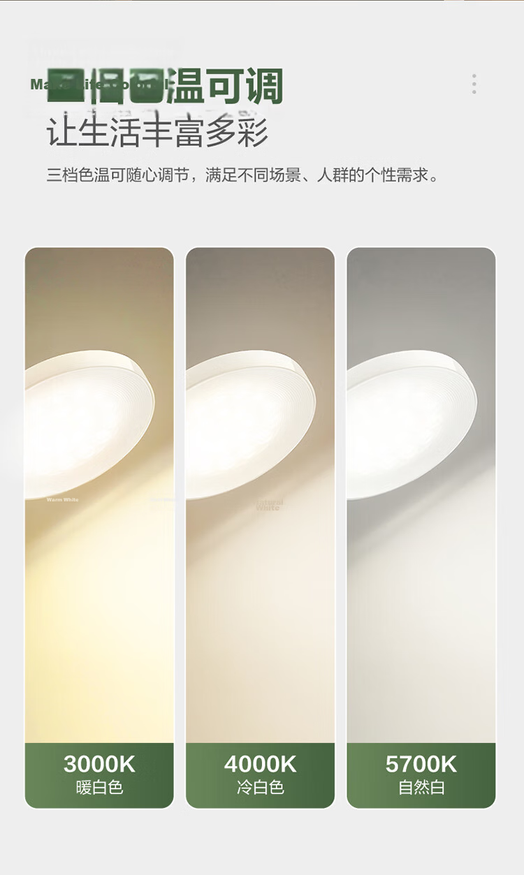 BULL A-Grade Illumination ML-D005A Dual-Use Plug-In Stepless Dimming Dormitory Household Clip-On Desk Lamp, White, 4000K 11