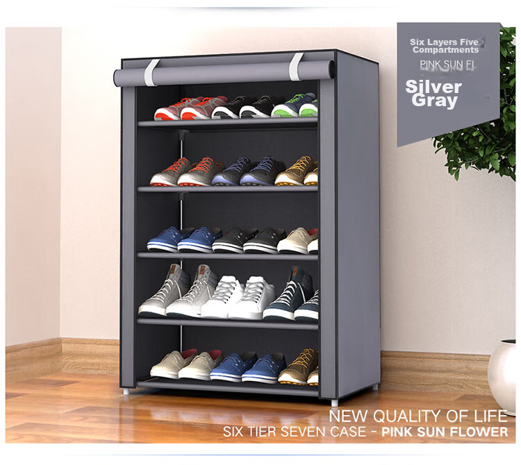Shuranjia Simple Dustproof Multi-Layer Shoe Rack Storage Cabinet Small Shoe Rack for Rental Dormitory Entrance 9