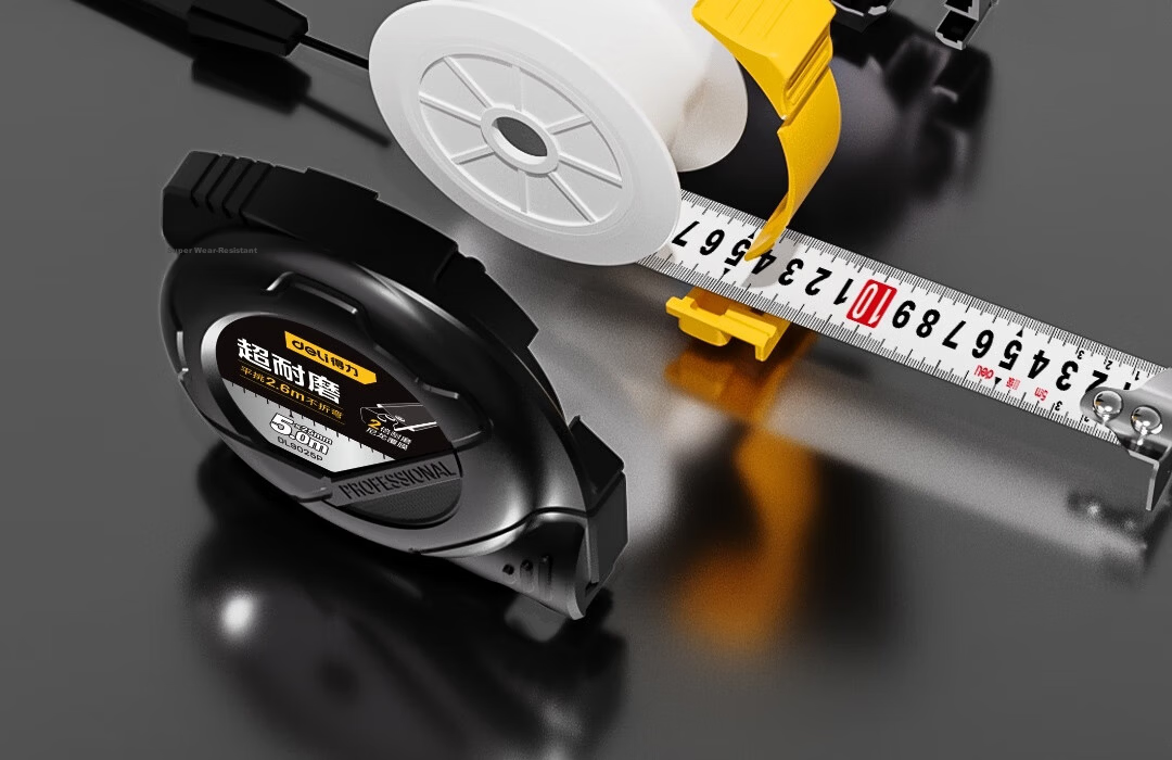 Deli High-Profile Steel Tape Measure, Stylish, Wear-Resistant, Drop-Resistant Ruler, High-Precision Measuring Tape, 5m*28mm 23