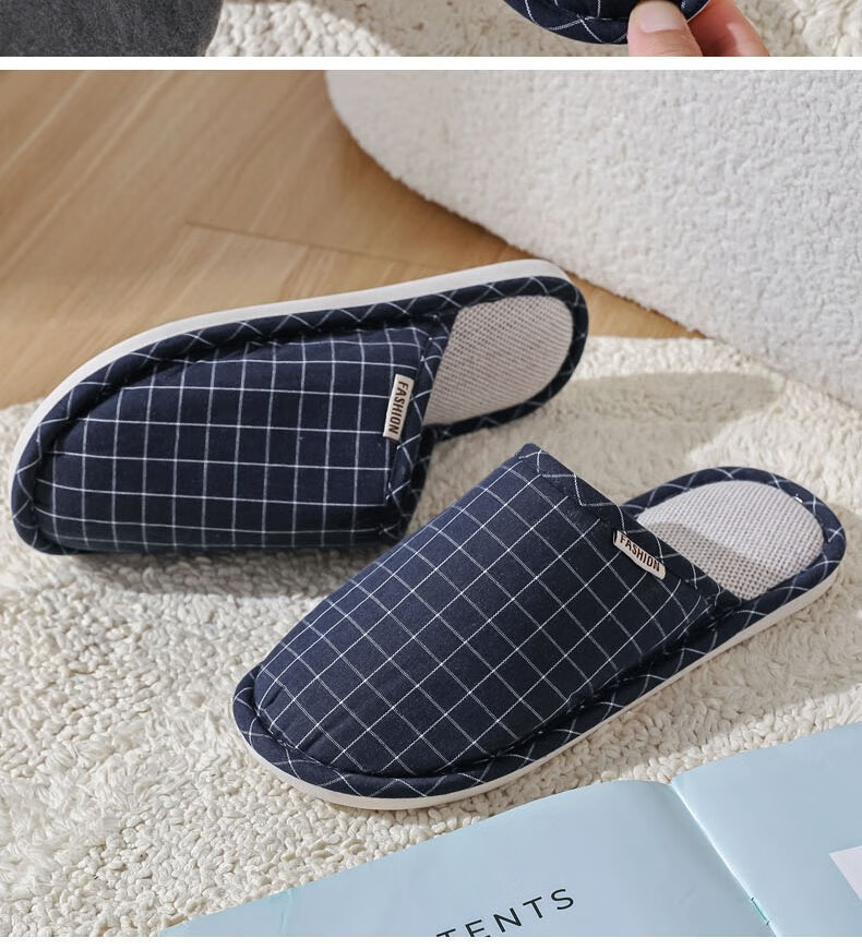 Huameijianbu Versatile Thick-Soled Couple Cotton Slippers for Indoor And Outdoor Use, Fleece-Lined Warm Cotton Slippers HM2258 Brown Size 44-45 32