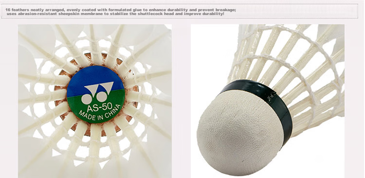 YONEX Professional Badminton Competition Shuttlecocks, High-Quality Durable Stable AS-20, 12-Pack Selected Goose Feather Shuttles, 2-Speed 5