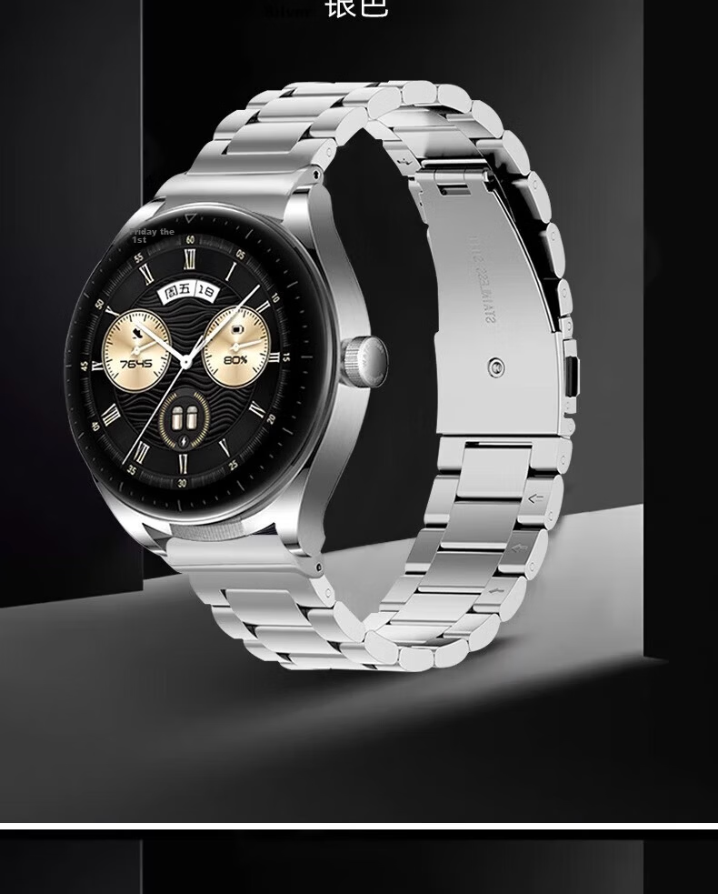 XUANDAI Compatible with WATCH Buds2 Titanium Metal Strap, Pure Titanium Alloy, Buds Two-In Earphones Watch GT5 Business GT3Pro Men's Watch 4 Wristband GT6 Universal - 22mm 17