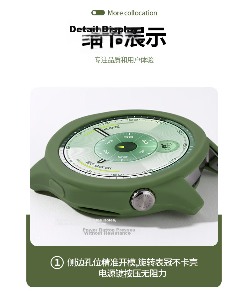 CHENSONG New Release GT7 Liquid Silicone Protective Case for Huawei Watch GT6/GT7 46mm Black Shockproof Anti-Collision 20