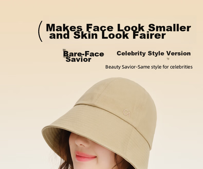 CACUSS Women's Spring Summer Sun Protection Bucket Hat Outdoor UV Protection Sun Hat Face Slimming Cap 1
