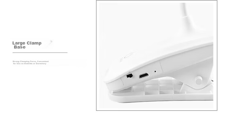 Heartfelt Clip-on Charging Desk Lamp Eye Protection Reading Bedside Lamp for Students Dormitory Study Bedroom Small Table Lamp 12