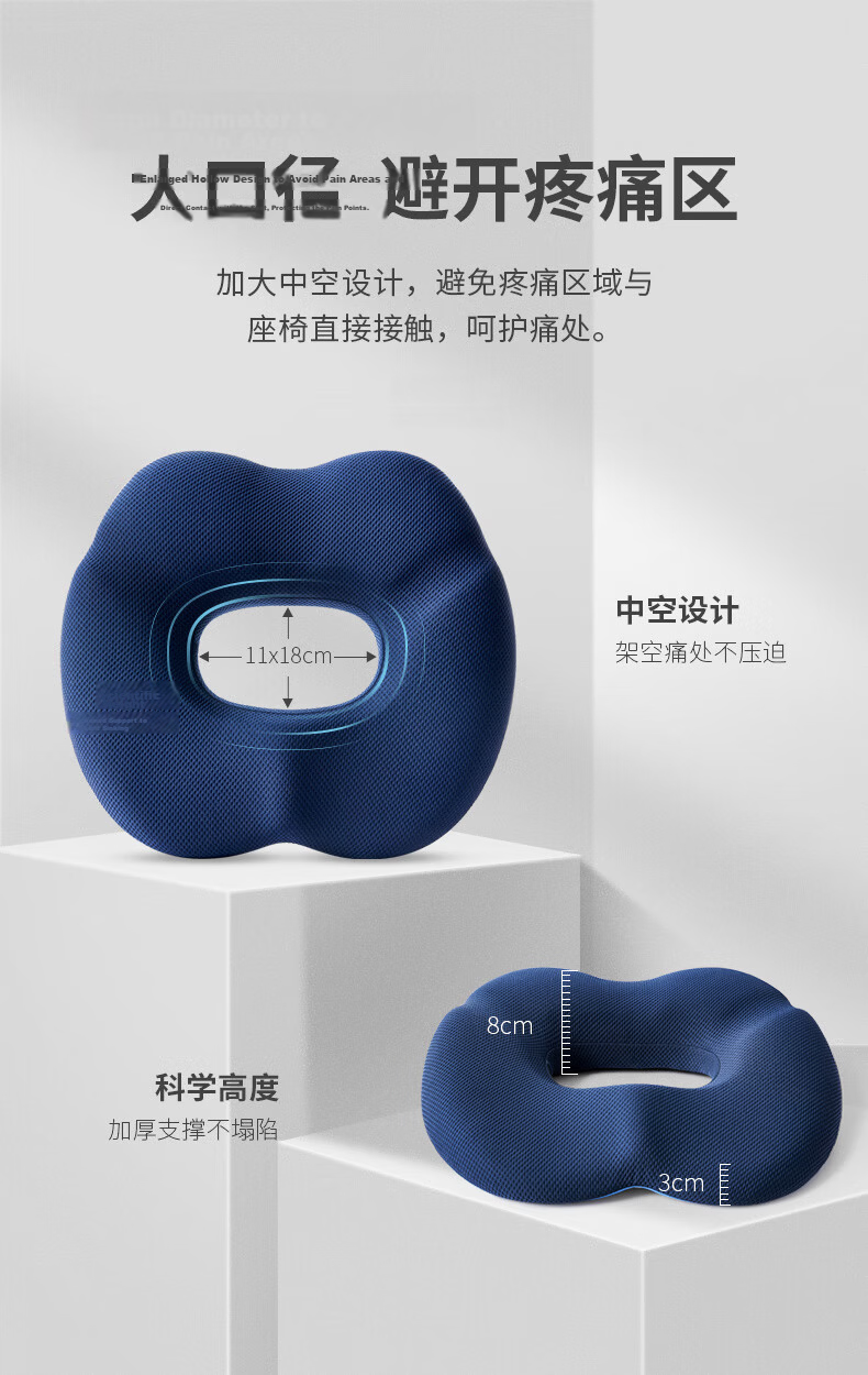 JAGO Hemorrhoid Cushion, Office Tailbone Fracture, Pregnant Women Post-Surgery, Postpartum Butt Pad, Hollow Breathable Seat Cushio 4