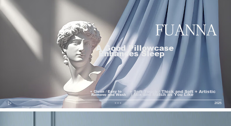 FUANNA Pure Cotton Pillowcases, Set of Two, Simple Design for Students And Home Use, 74*48cm 1
