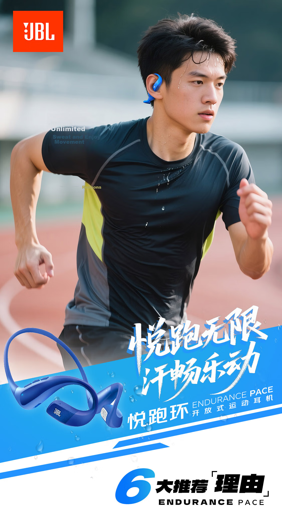 JBL PACE Open-Ear Sports Bluetooth Earphones Running Ear-Hook Comfortable Waterproof Apple Earbuds School Gift Canyon Green 2