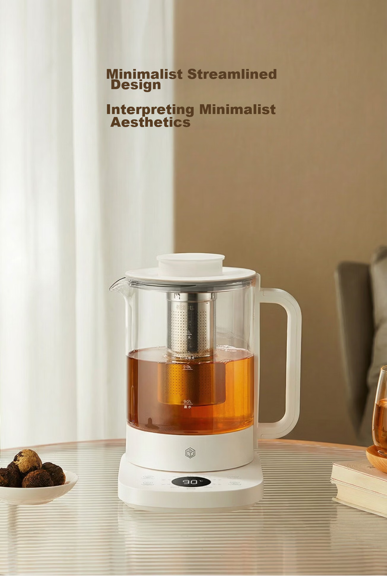 JD Jingzao 99% Pure Titanium 0 Coating 0 Glue Health Kettle 1.5L Tea Kettle 11-Level Constant Temperature Electric Kettle Large Capacity Electric Water Boiler Healthy Tea Basket Tea Maker 1000W Fast H 12