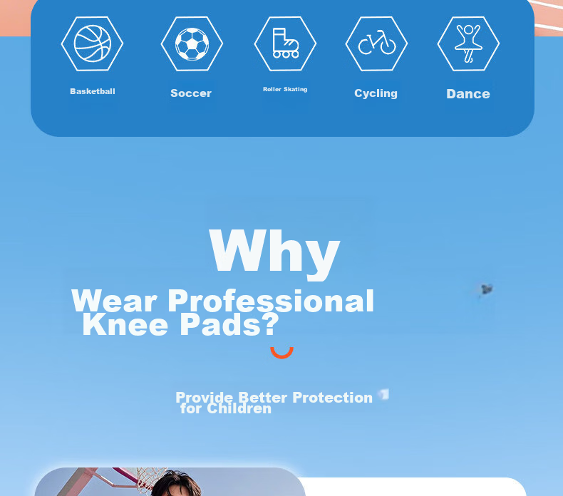 LI-NING Kids Sports Knee Pads Professional Protective Basketball Honeycomb Impact Resistant Knee Guards Patella Running Anti-Fall Leg Protection 4