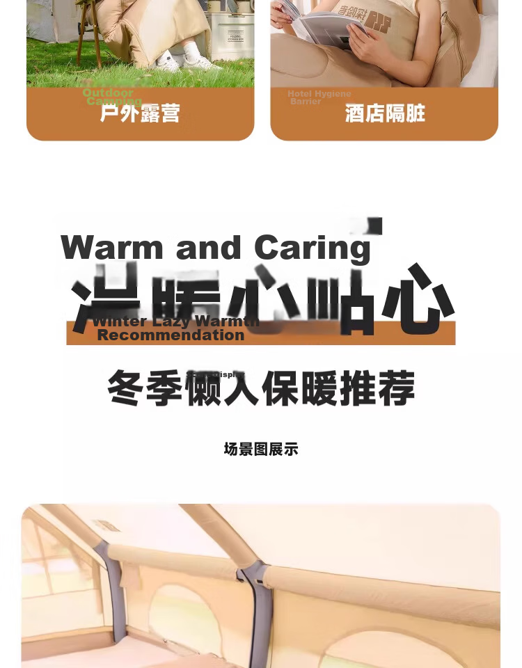 TAN XIAN ZHE Sleeping Bag for Adults, Outdoor Winter Thickened Warm Sleeping Bag, Spring And Autumn Indoor Camping Nap Dirt-Proof Sleeping Bag, 2.3KG 26