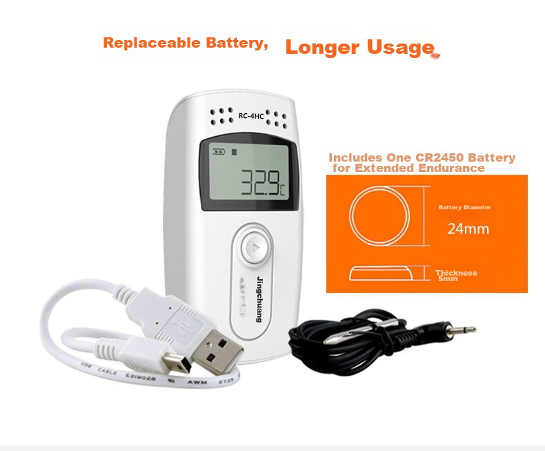 Elitech RC-4 Temperature Data Logger GSP Pharmaceutical High-Precision USB Hygrometer with Probe and Export Function 5