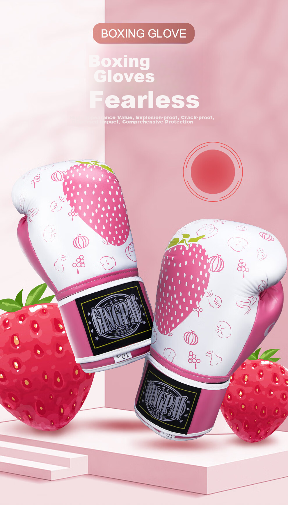 Jingpai Boxing Gloves for Children And Adults, Women's Punching Gloves for Fighting, Muay Thai, Sanda Training, Professional Combat, Punching Bag, 8OZ 1