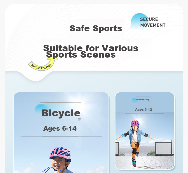 SWAY Kids Adjustable Roller Skating Protective Gear Helmet Set for Ages 2-14, Skateboard, Inline Skates, Balance Bike, Bicycle Safety Gear 2
