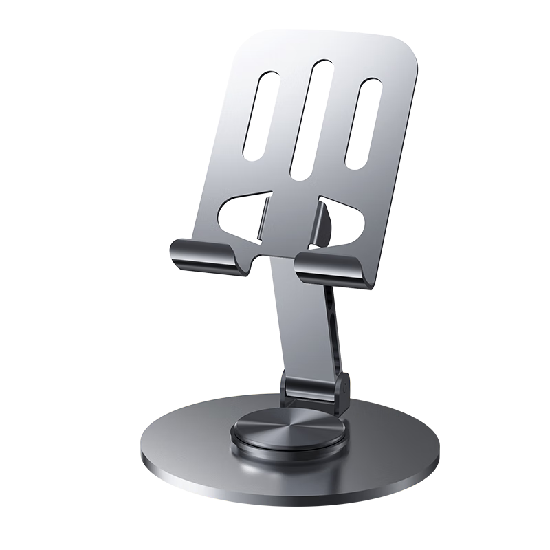 STEK Dual-Device Stand Mobile Phone Desktop Holder Adjustable Lazy Support Telescopic Lift 360° Rotation for Live Streaming Online Classes Video Recording and Watching