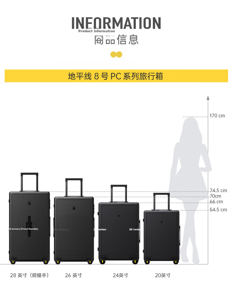 LEVEL8 Suitcase, Password Lock Luggage, for Women And Men, Check-In Travel PC Case, 26-Inch Large Capacity, Traveler Series Blue 16