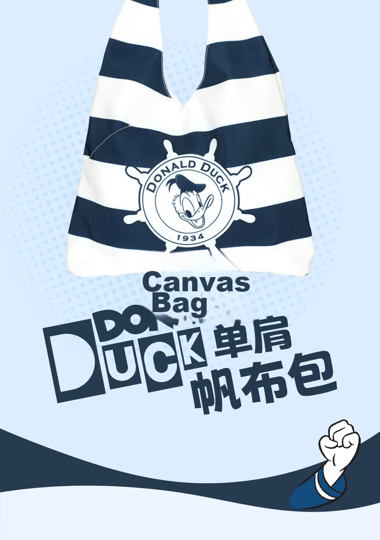 Disney Women's Bag Commuter Bag Donald Duck Large Capacity Canvas Shoulder Bag Birthday Gift for Women 3