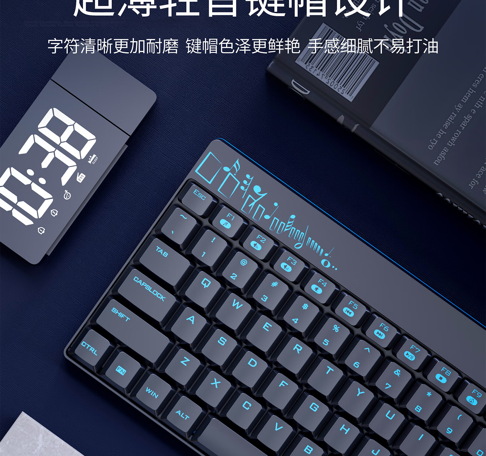 Mofii X210 Wireless Keyboard and Mouse Set Office Portable Computer Keyboard Laptop Keyboard All-in-One Blue and Black 5