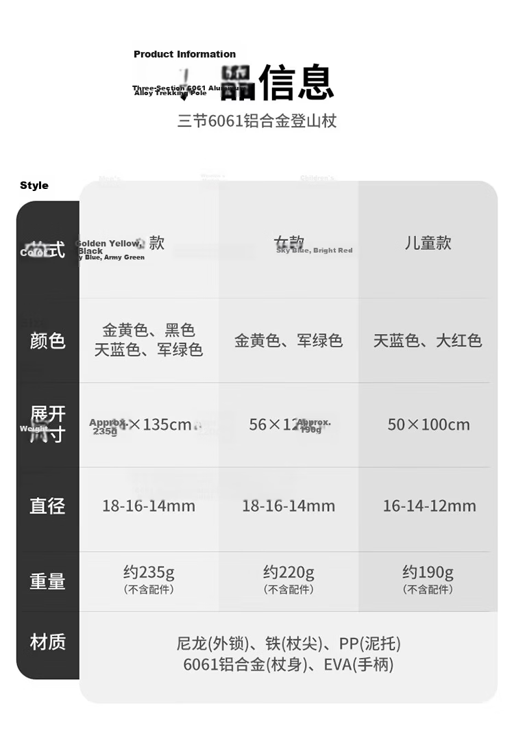 Naturehike Nuoke Qingxue Base Outdoor Children's Trekking Pole, Hiking Poles for Men And Women, Ultra-Light Aluminum Alloy Telescopic Pole, Golden Yellow 14