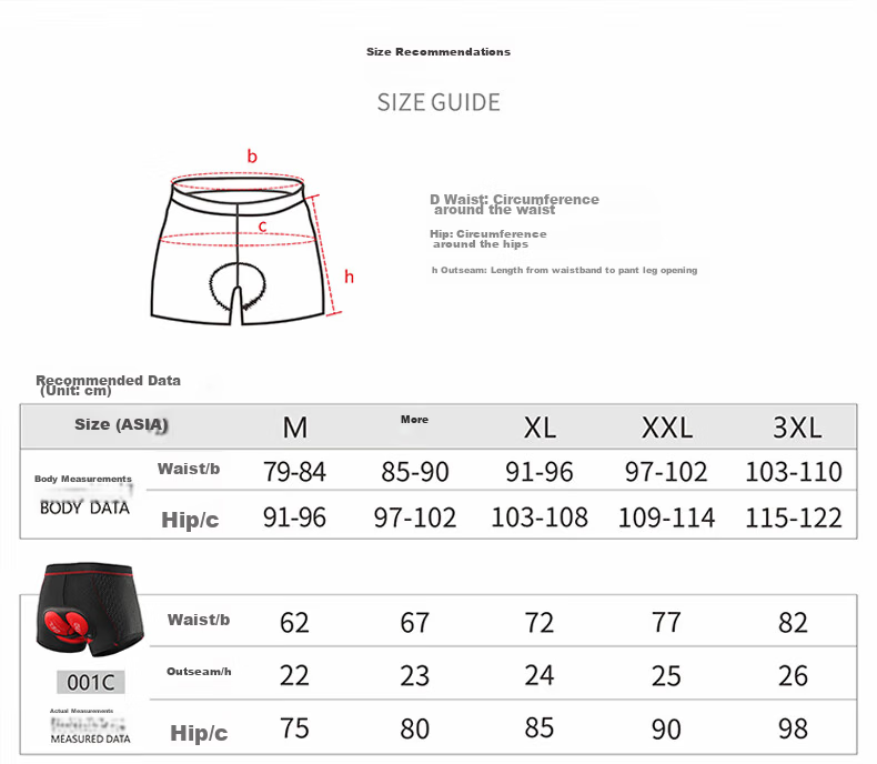 CAVALRY Cycling Shorts with Silicone Gel Pad for Men and Women Mountain Road Bike Shorts Seat Cushion Black Red XXL 12