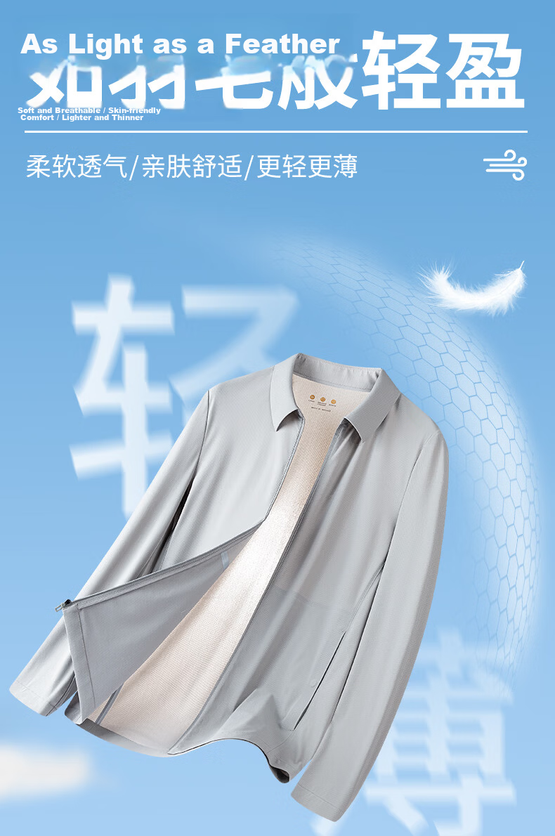 Lozi Men's Sunscreen Jacket 2026 Summer New High-End Ice Silk Lightweight Casual Business Commuter Jacket 3