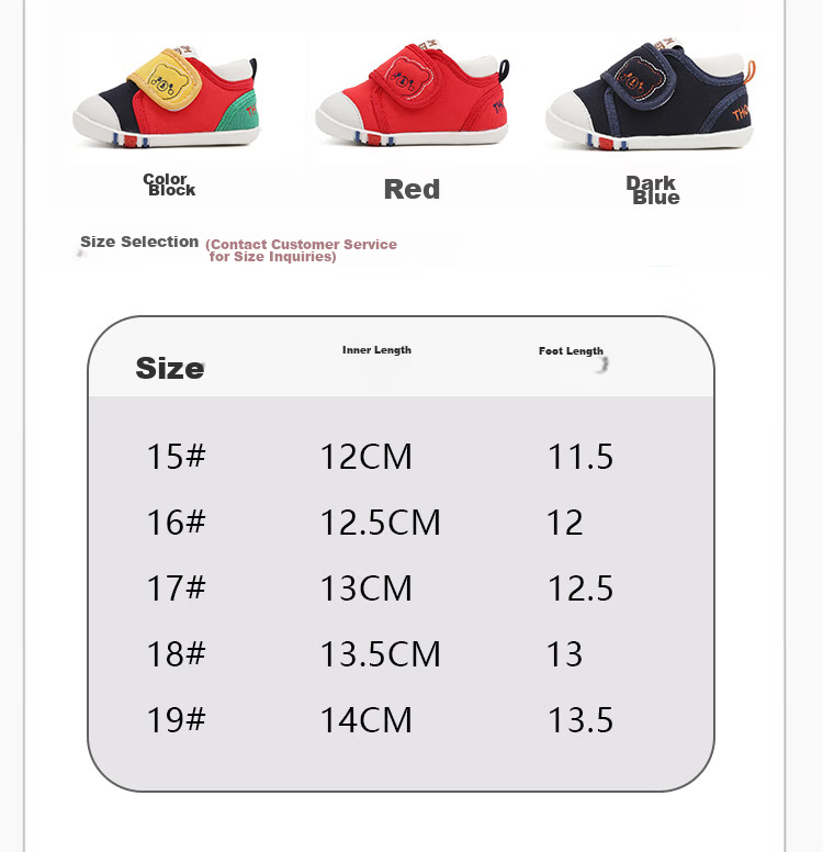 ThomBaker Infant Walking Shoes Spring And Autumn Style, Girls Soft-Soled Shoes, Boys Functional Shoes, Baby And Toddler Footwear, Navy Blue Bear, Size 19 19
