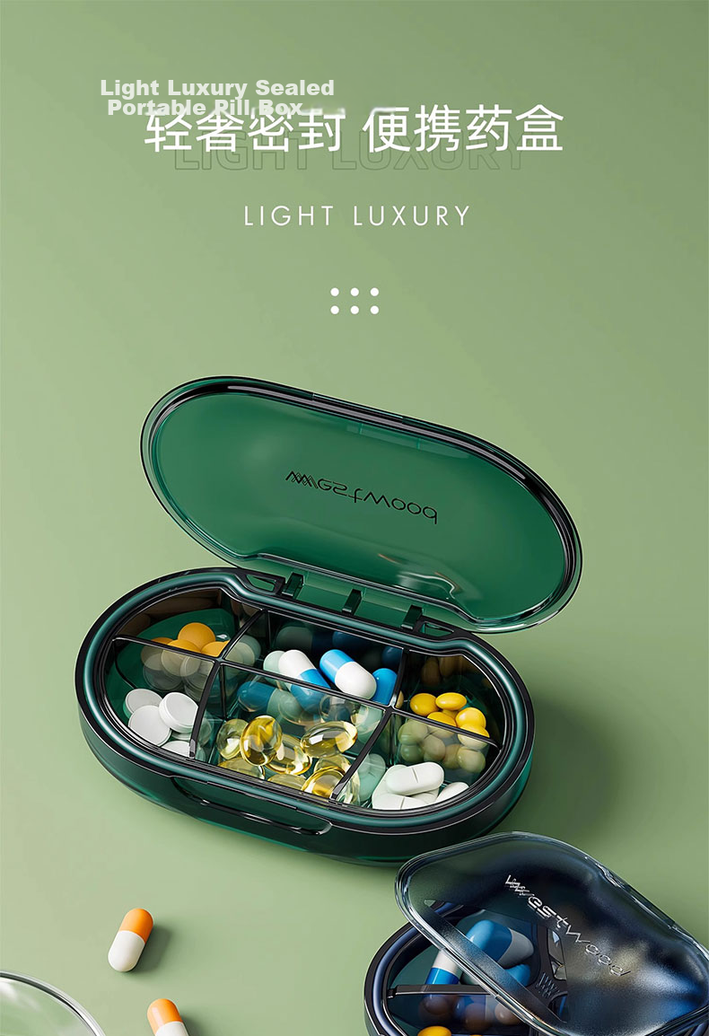 Westwood Portable Weekly Pill Box Sealed Moisture-Proof Travel Quick-Relief Heart Pills Supplement Storage Organizer 1