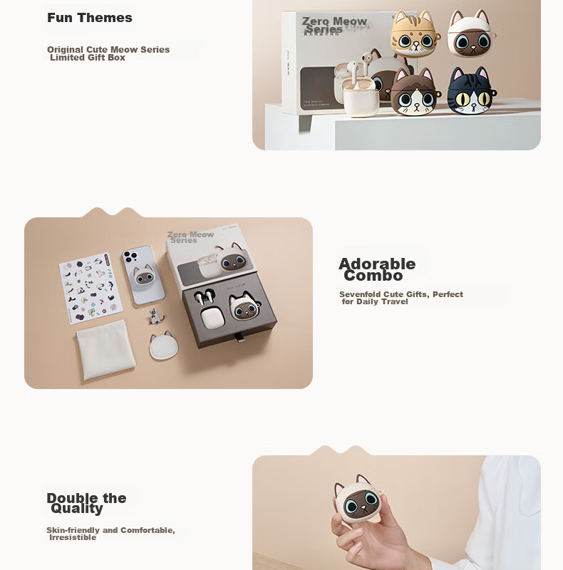 EDIFIER Zero Miaomiao Series Limited Edition Gift Box, True Wireless Bluetooth Earphones, Semi In-Ear Headphones, Holiday Birthday Gift Box, Siroma Miaomiao, Graduation Gift 26