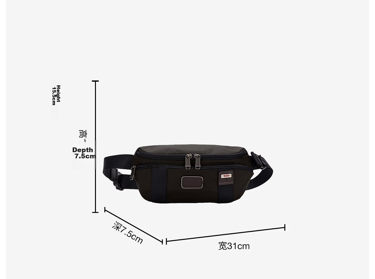 TUMI FREMONT Men's Black Waist Bag Commuter Casual Sports Crossbody Bag 02223401DO 2